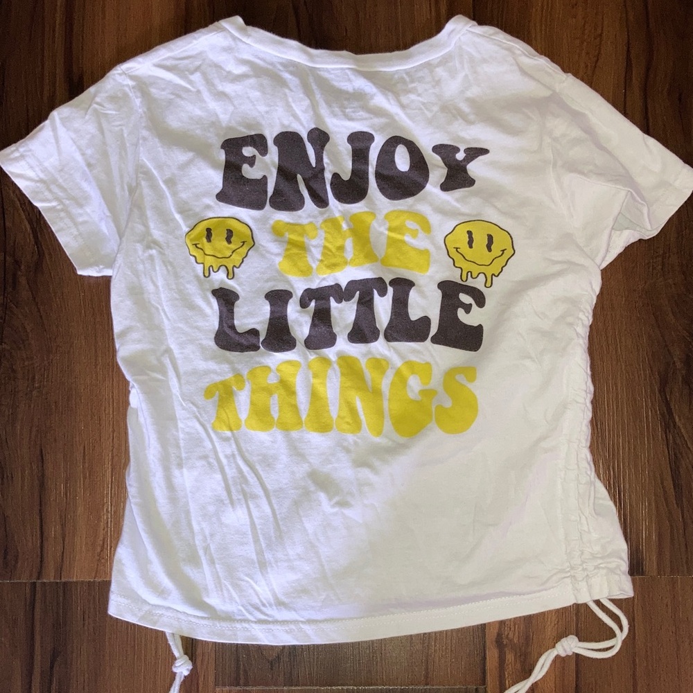 On Fire White and Yellow Graphic Tee